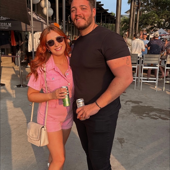 COPY - Pink Denim Romper - Picture 2 of 3